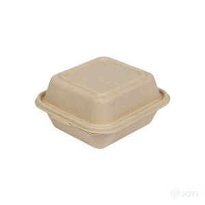 Compostable Bagasse 8" Hinged Clamshell 220 x 200 x H45 mm